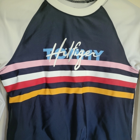 Tommy Hilfiger Girls' Long Sleeve Rashguard UPF 50+ Swimsuit Size XL - Picture 6 of 6